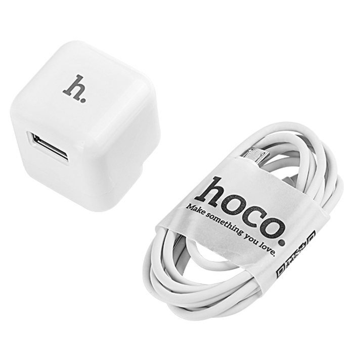 Adapter SạcHoco UH101 1 cổng USB + Cáp Micro USB - Hàng Chính Hãng